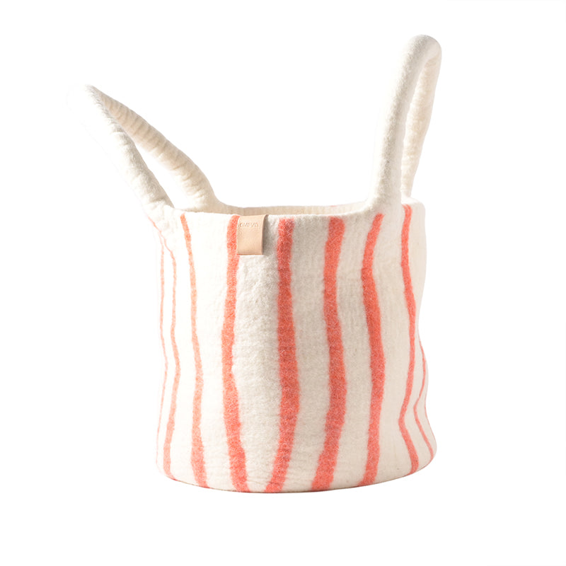 XL Wool Bag Coral Stripes