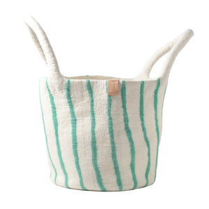 XL Wool Bag Green Stripe