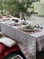 Load image into Gallery viewer, Chamois Persian Paisley Tablecloth
