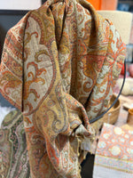 Load image into Gallery viewer, Chamois Orange Paisley Throw
