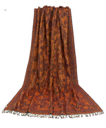 Load image into Gallery viewer, Black / orange Paisley Wool Throw
