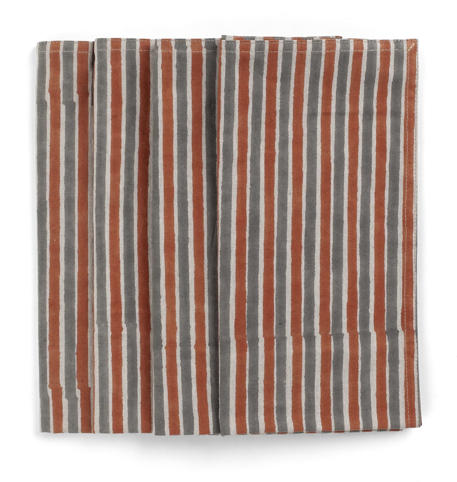 Orange and Grey Stripe Napkins (set 4)