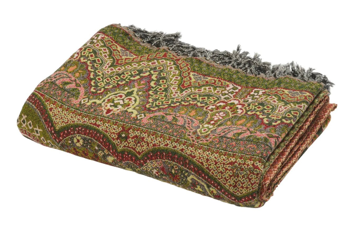 Green Paisley Throw