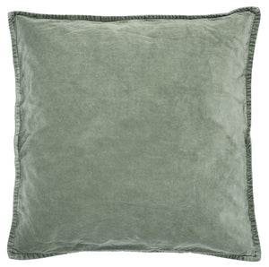 Olive green velvet cushion