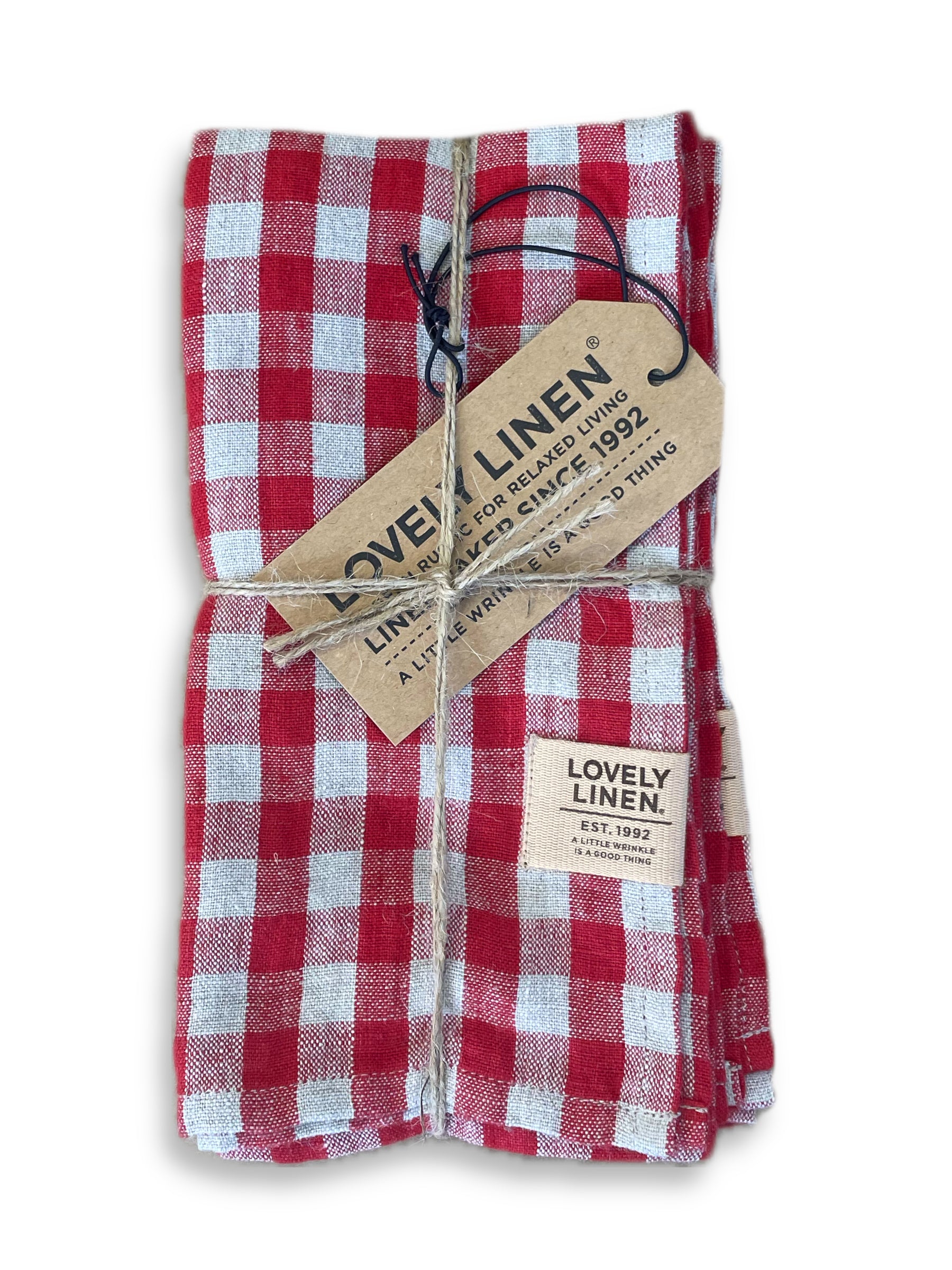 Misty Square Napkins in Red Gingham