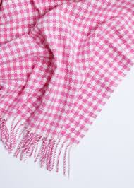 Cerise Pink Gingham Baby Blanket