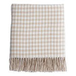 Load image into Gallery viewer, Fawn Gingham Lambswool Baby Blanket
