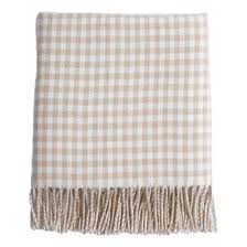 Fawn Gingham Lambswool Baby Blanket