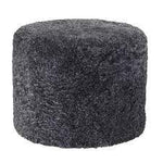 Load image into Gallery viewer, Sheepskin Pouffe in charcoal
