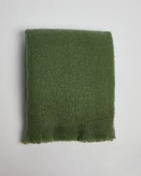 The Dunloe Green Mohair Throw