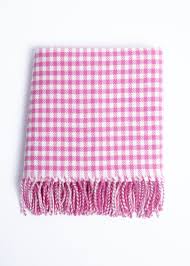 Cerise Pink Gingham Baby Blanket