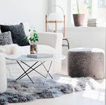 Load image into Gallery viewer, Sheepskin Pouffe in charcoal
