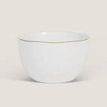 Load image into Gallery viewer, White Gold Rimmed Bowl
