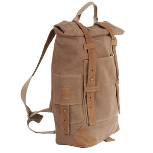 Large Cotton & Leather Backpack (Unisex)