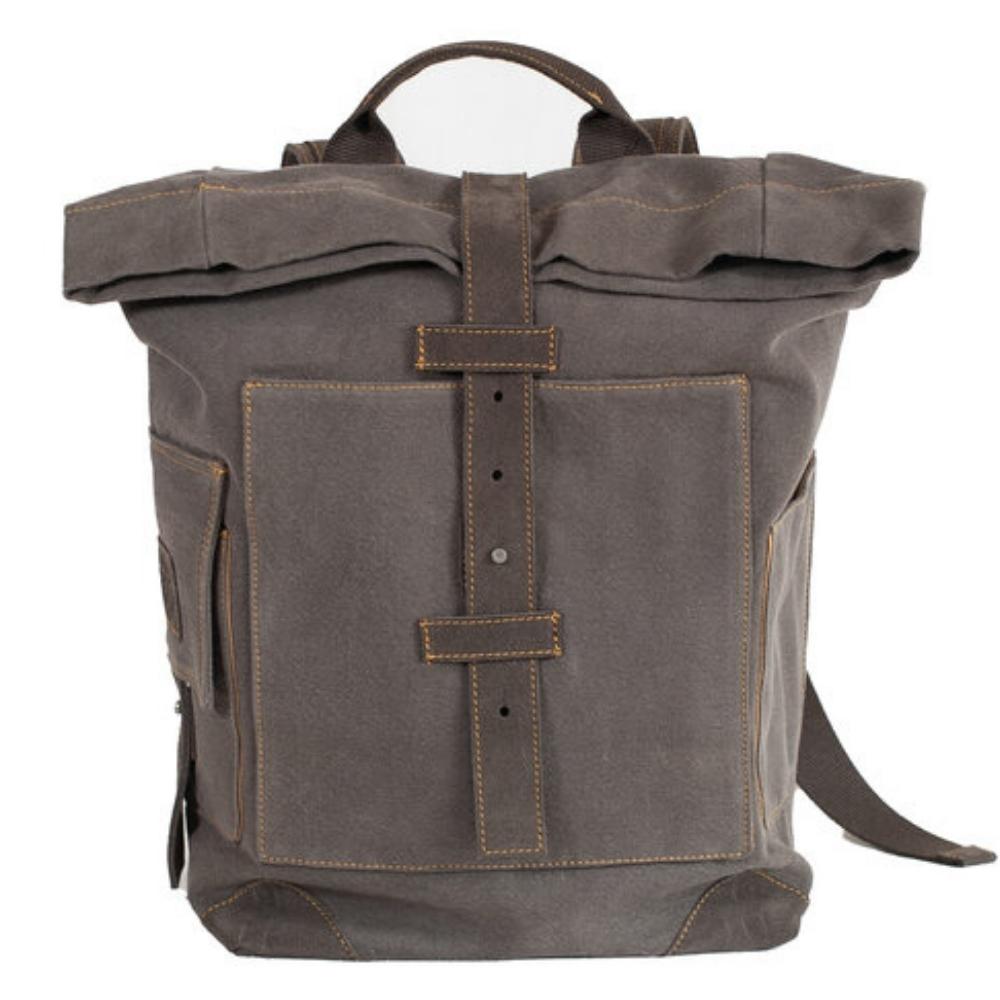 Small Cotton and Leather Backpack