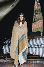 Load image into Gallery viewer, Montana Blanket in Beige and Gold
